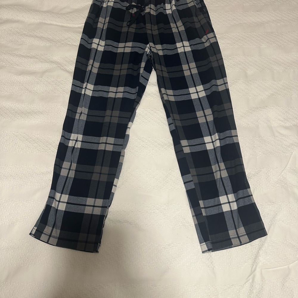Plaid Nautica Pajama Pants in Black and Gray